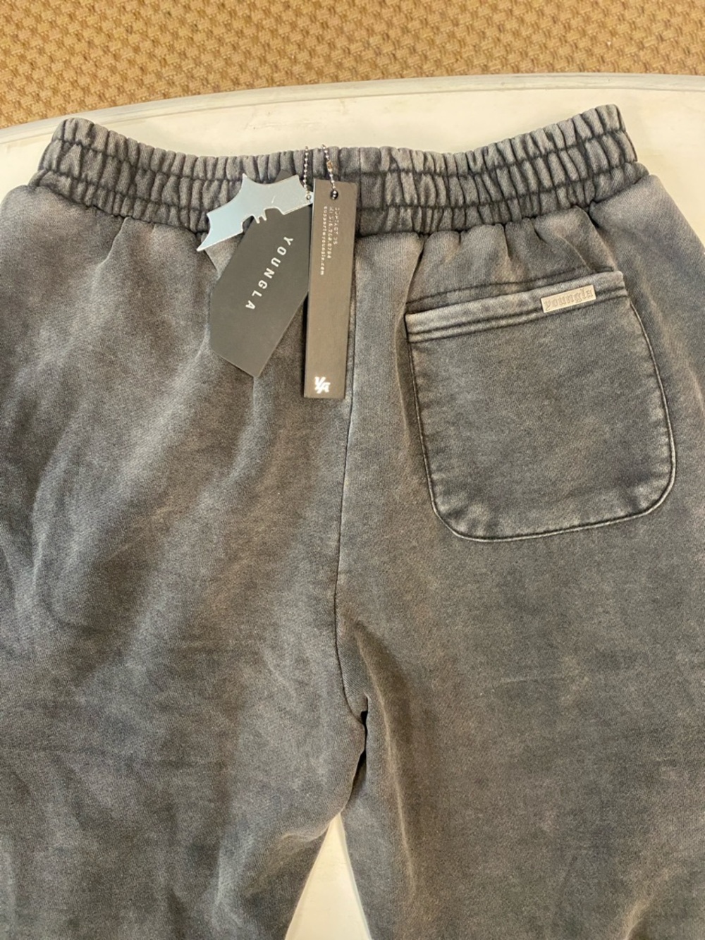 Youngla Batman Washed Gray Cargo Sweatpants with Side Pockets - Picture 7 of 9